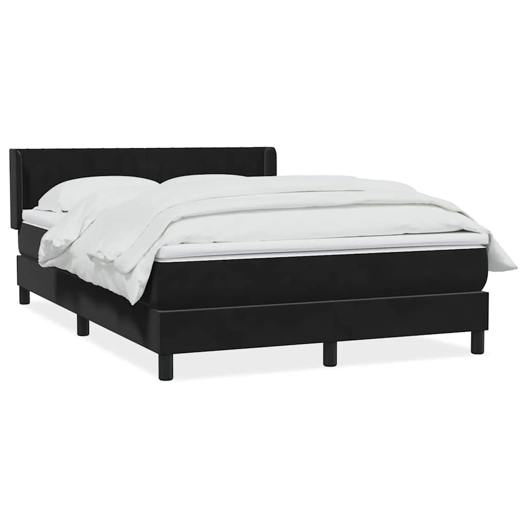 Sommier à lattes de lit avec matelas noir 140x210 cm velours - XIOS