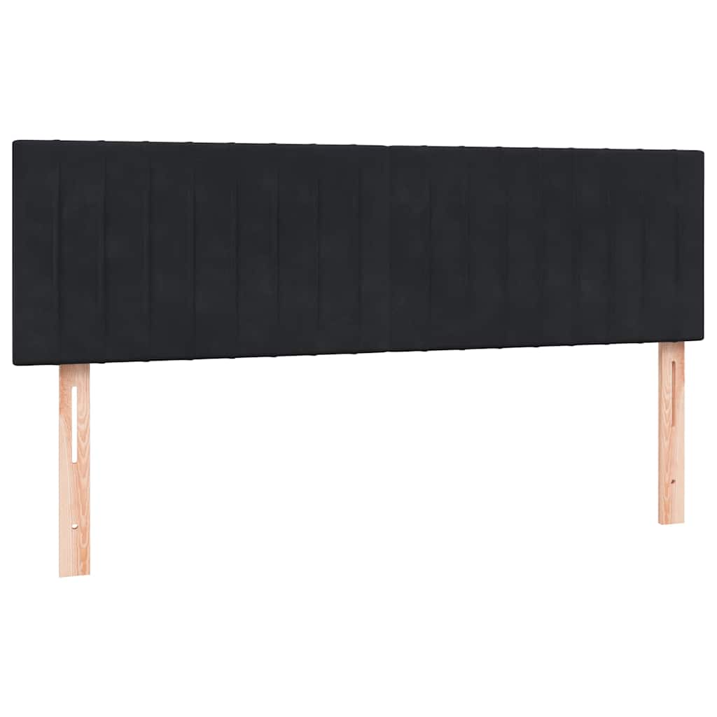 Sommier à lattes de lit avec matelas noir 140x210 cm velours - XIOS