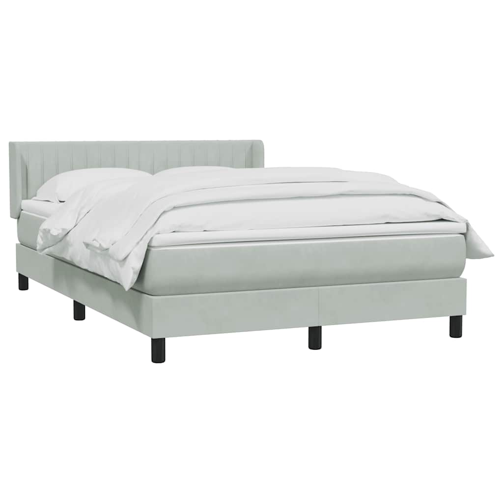 Sommier à lattes de lit et matelas gris clair 160x210cm velours - XIOS
