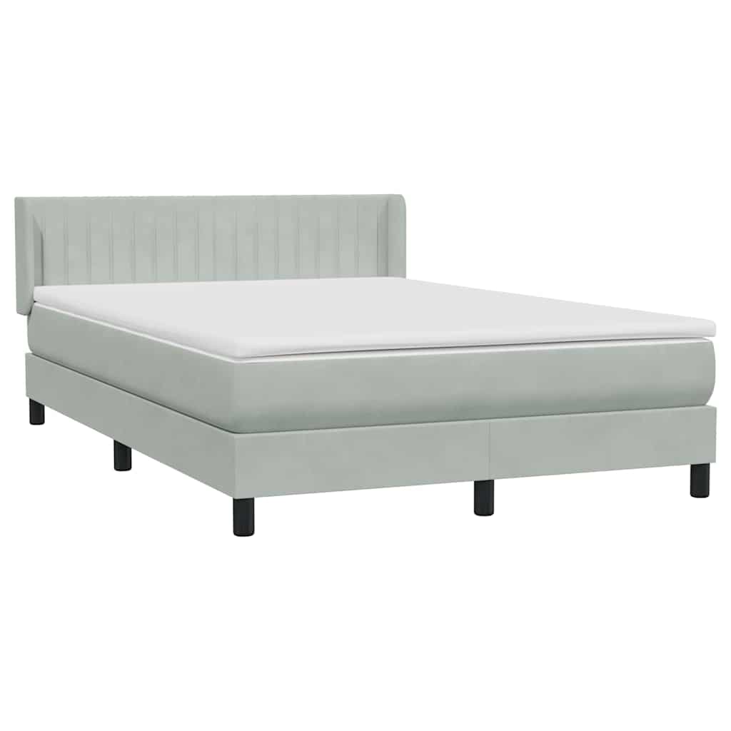 Sommier à lattes de lit et matelas gris clair 160x210cm velours - XIOS