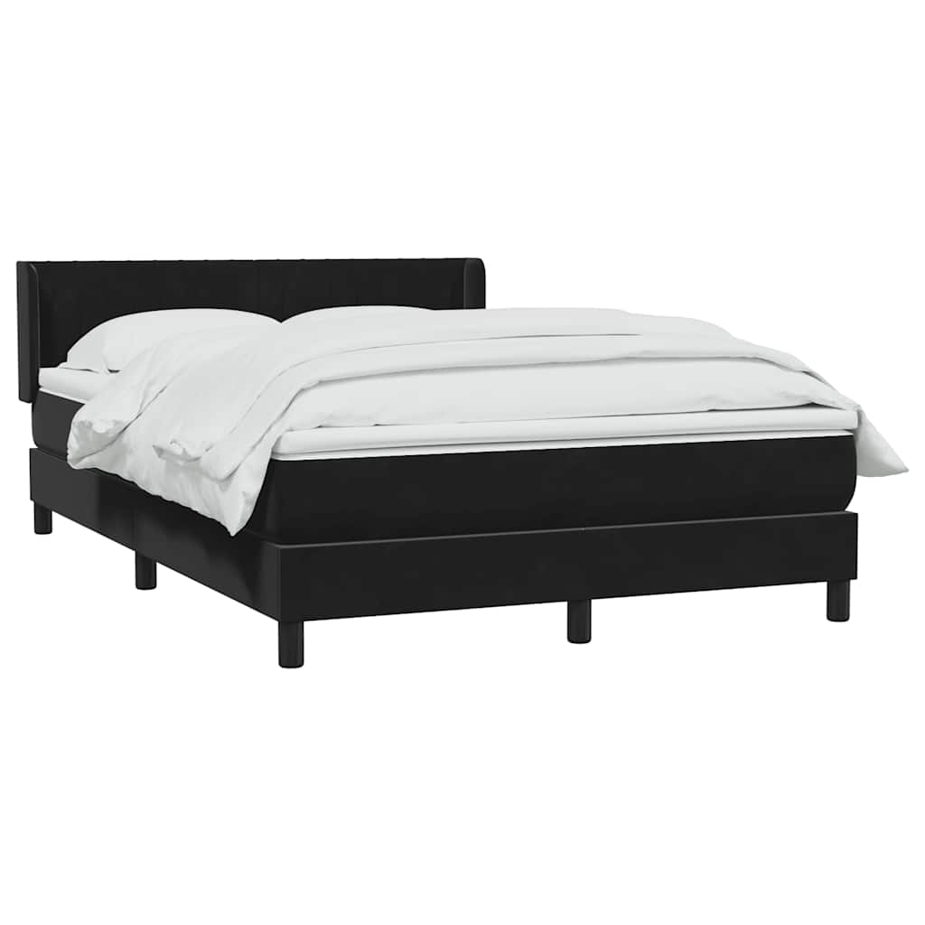 Sommier à lattes de lit avec matelas noir 160x210 cm velours - XIOS