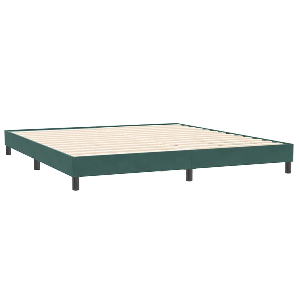 Sommier à lattes de lit et matelas vert foncé 180x210cm velours - XIOS