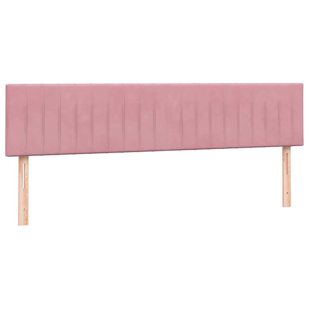 Sommier à lattes de lit avec matelas rose 180x210 cm velours - XIOS