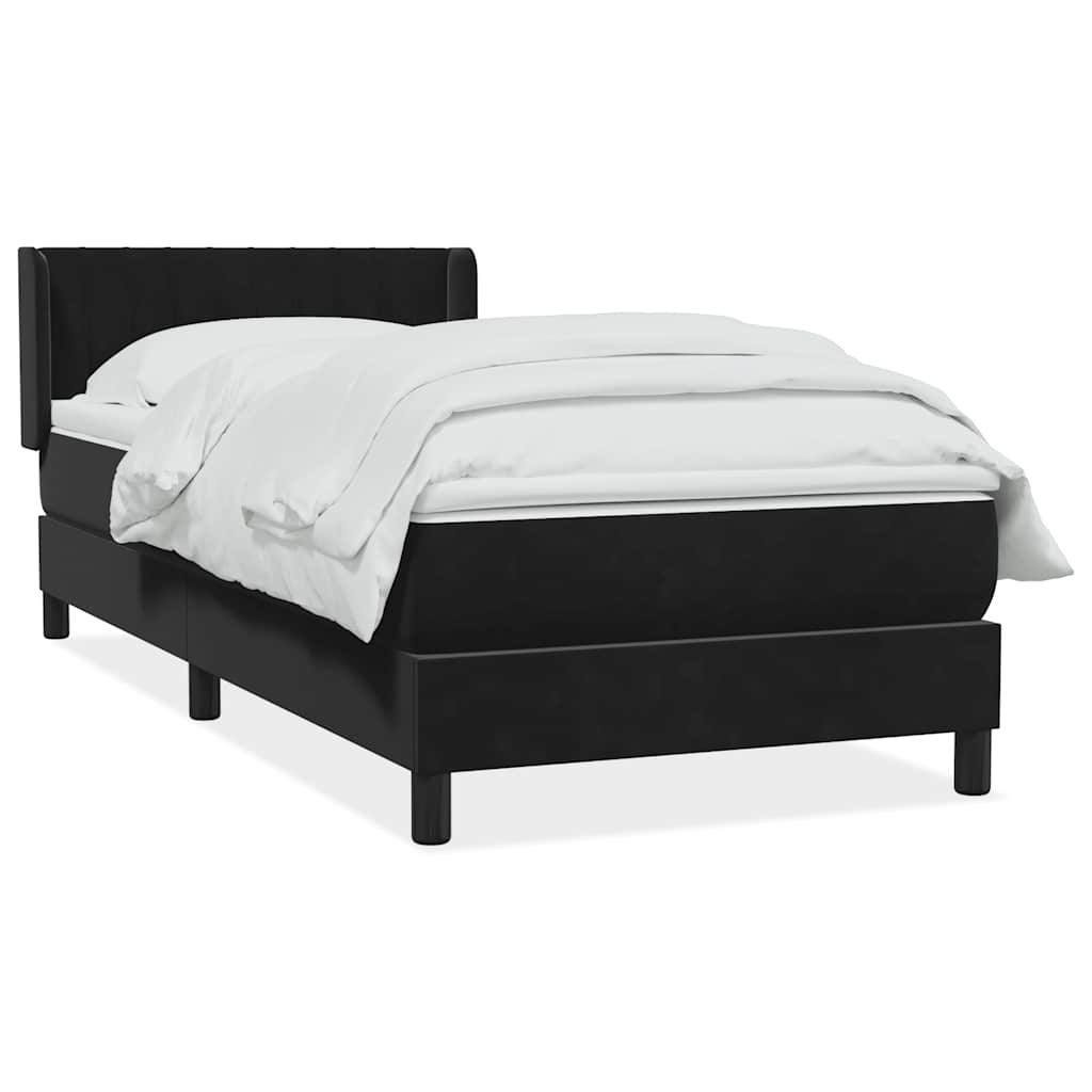 Sommier à lattes de lit avec matelas noir 80x220 cm velours - XIOS