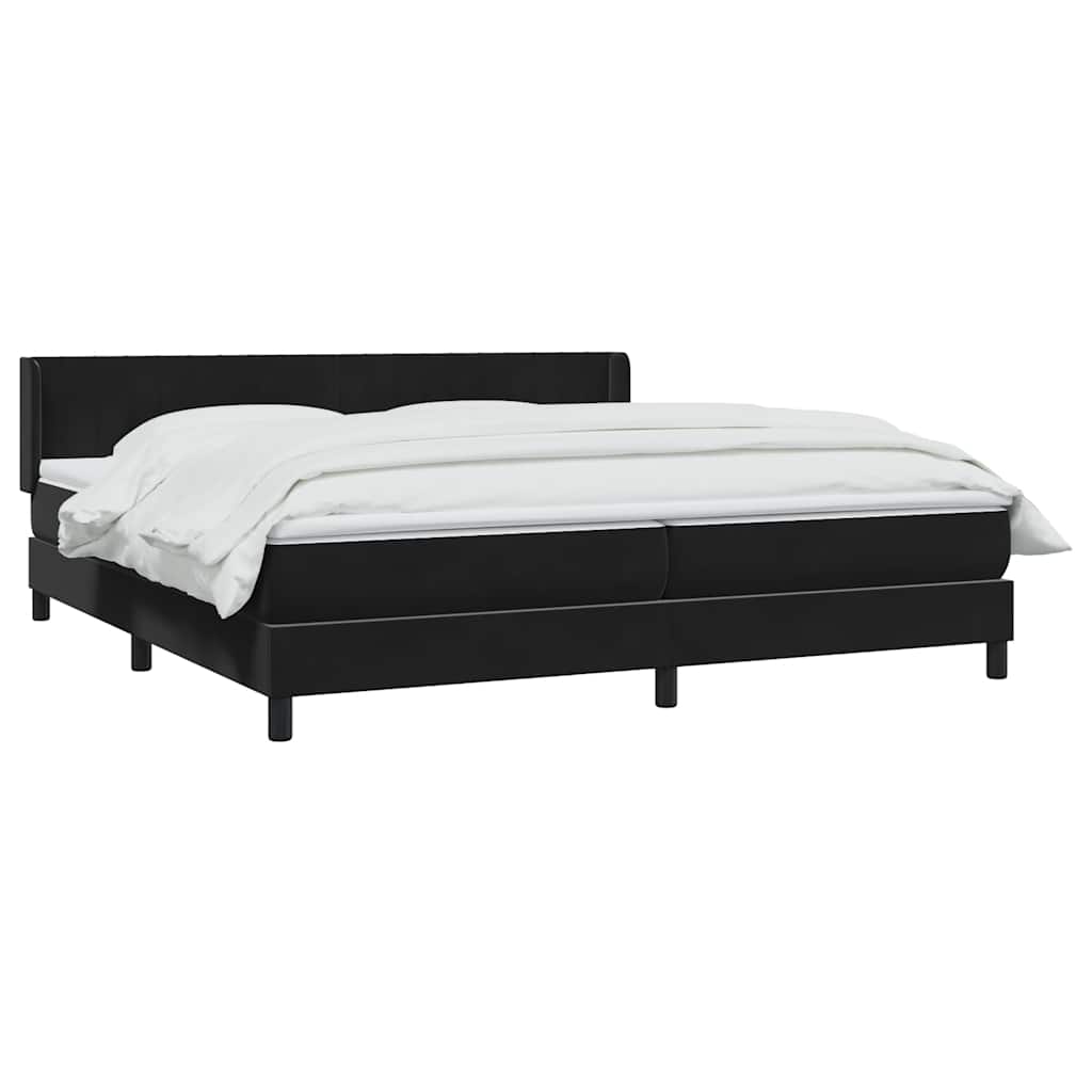 Sommier à lattes de lit avec matelas noir 200x220 cm velours - XIOS