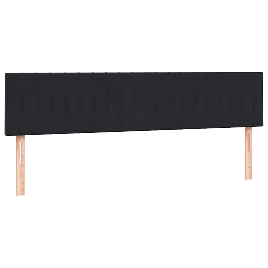 Sommier à lattes de lit avec matelas noir 200x220 cm velours - XIOS