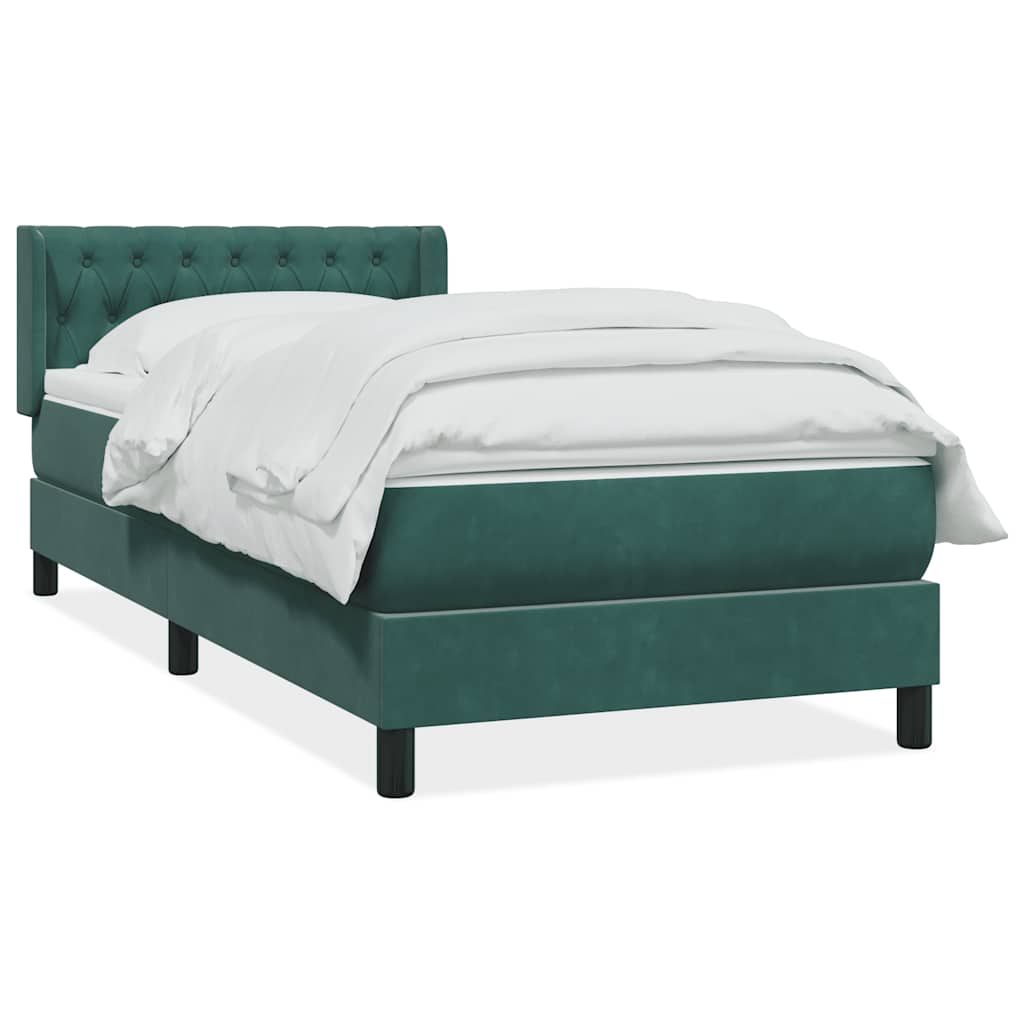 Sommier à lattes de lit et matelas vert foncé 90x210 cm velours - XIOS