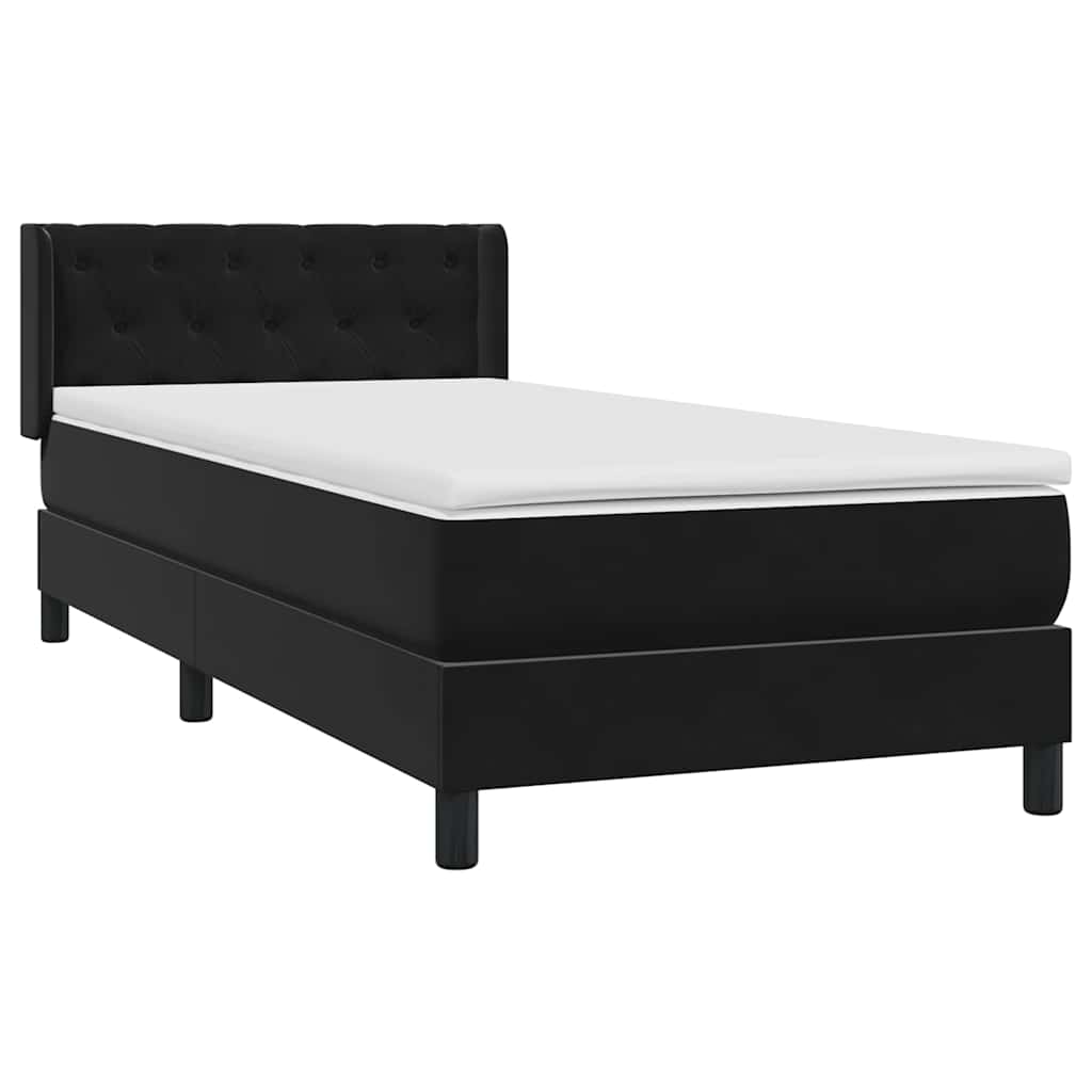 Sommier à lattes de lit avec matelas noir 80x220 cm velours - XIOS