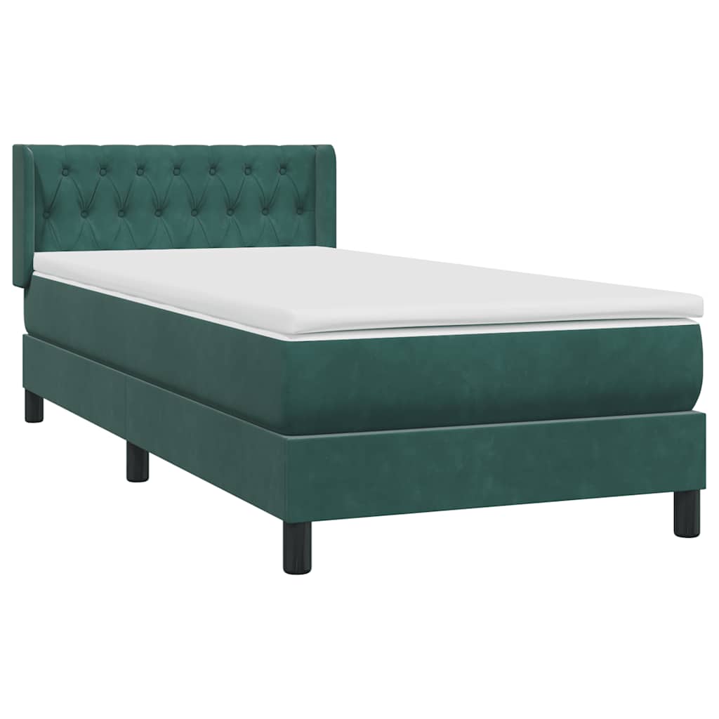 Sommier à lattes de lit et matelas vert foncé 90x220 cm velours - XIOS