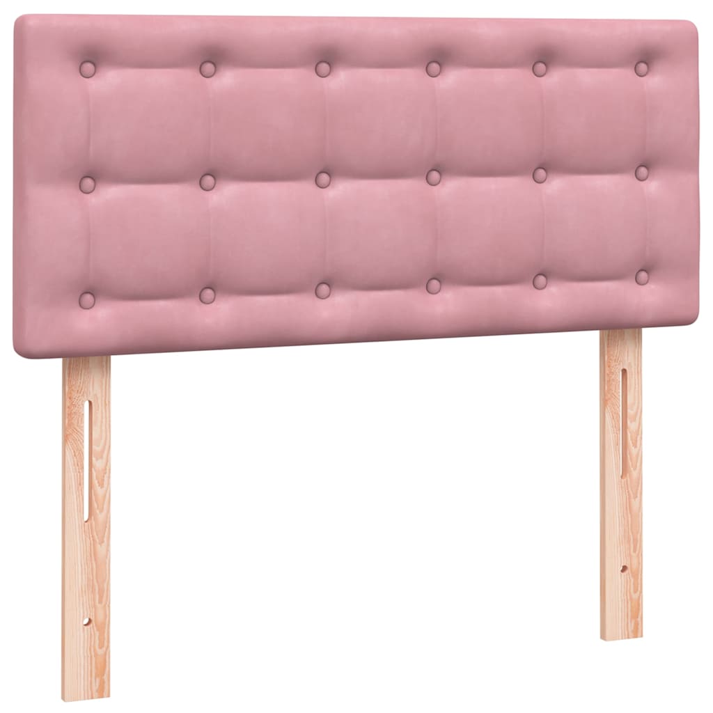 Sommier à lattes de lit avec matelas rose 100x210 cm velours - XIOS