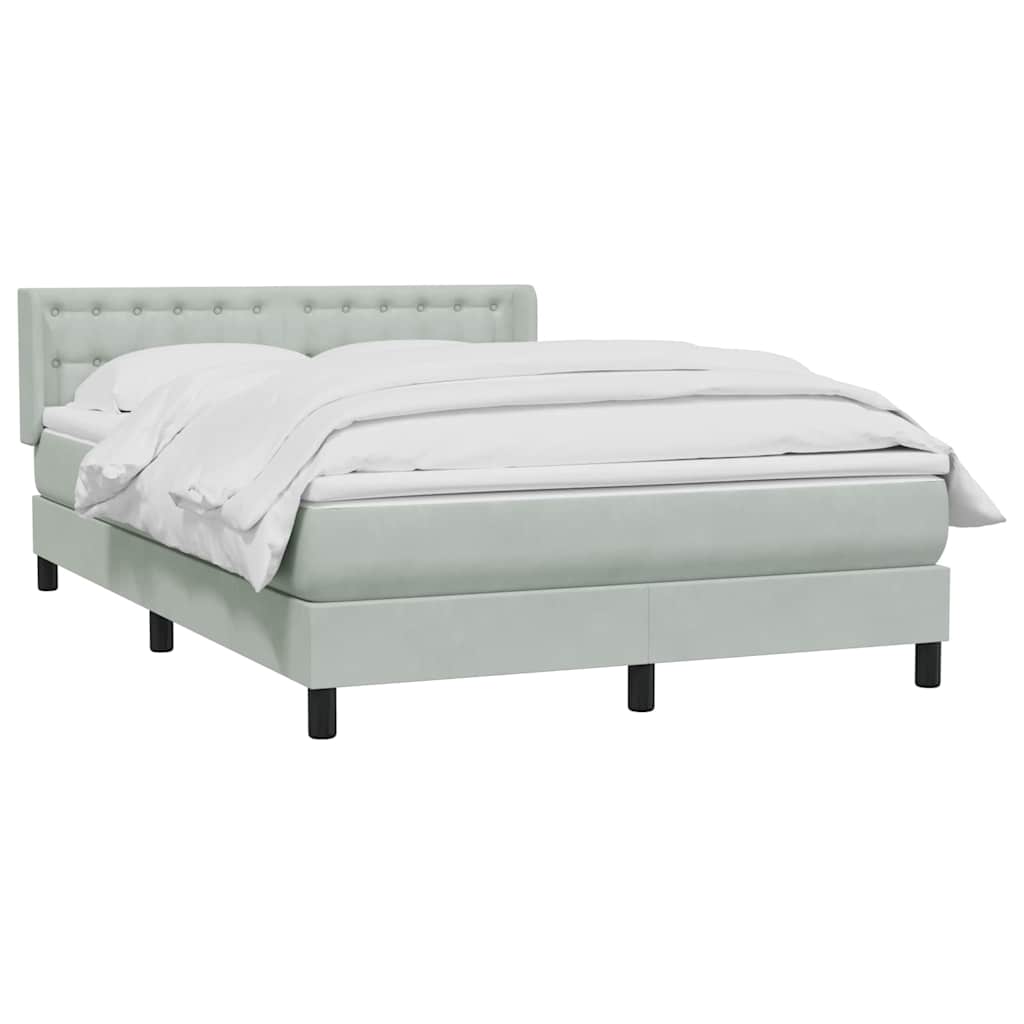 Sommier à lattes de lit et matelas gris clair 140x210cm velours - XIOS