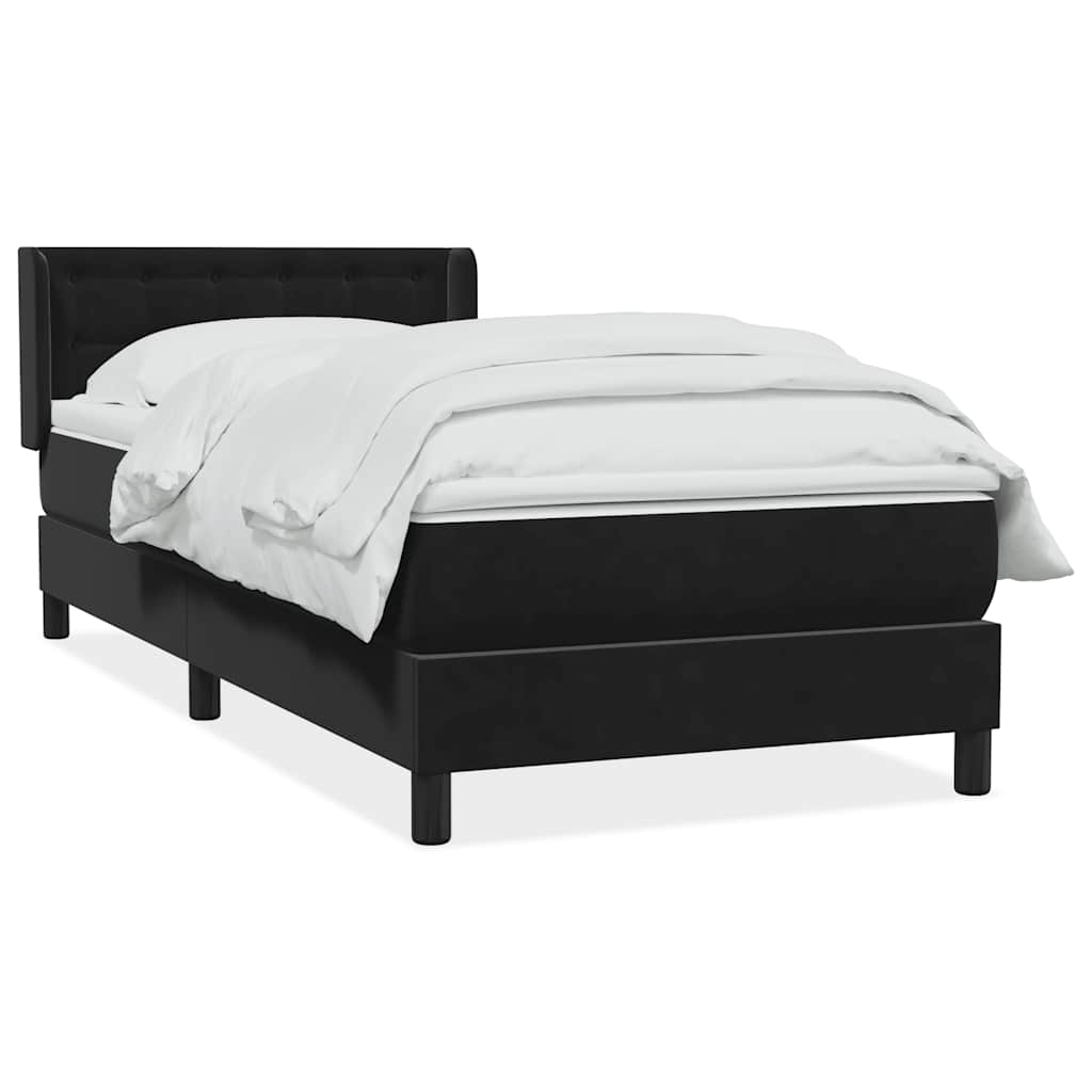 Sommier à lattes de lit avec matelas noir 80x220 cm velours - XIOS
