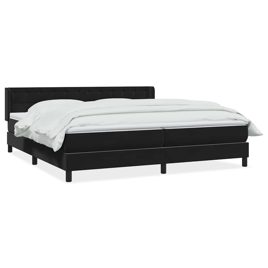 Sommier à lattes de lit avec matelas noir 200x220 cm velours - XIOS