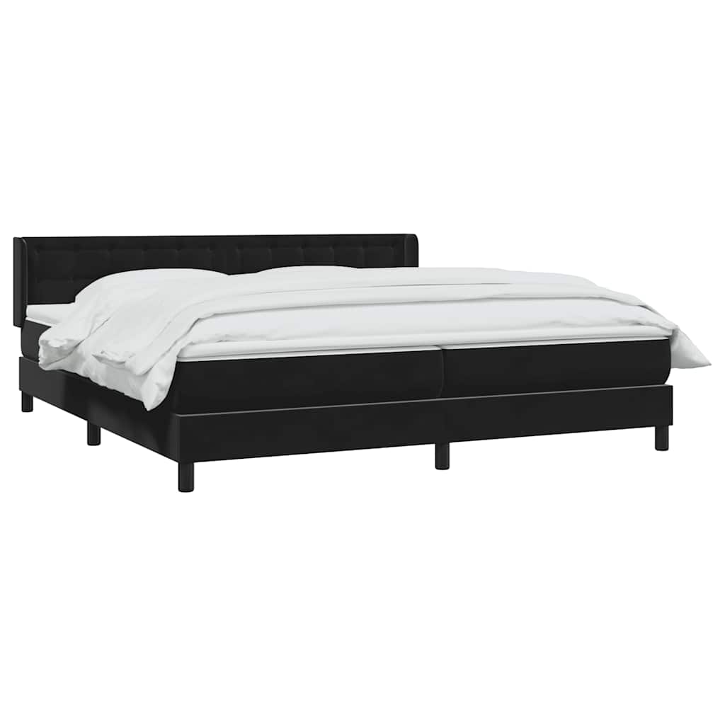 Sommier à lattes de lit avec matelas noir 200x220 cm velours - XIOS