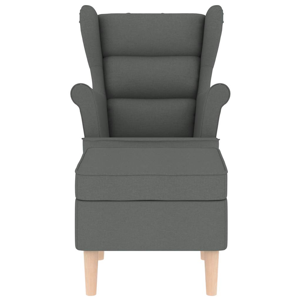 Fauteuil avec repose-pied Gris foncé Tissu - XIOS