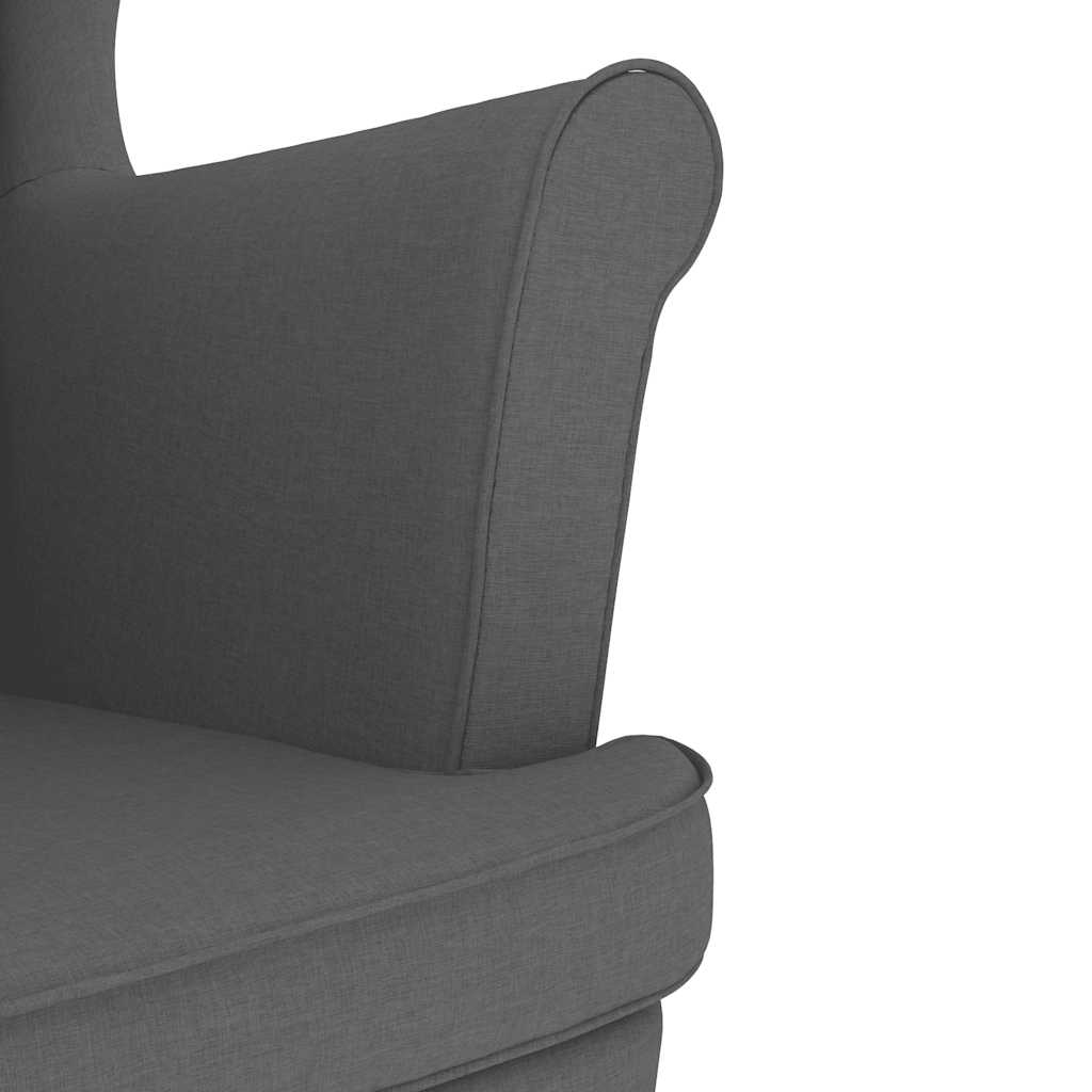Fauteuil avec repose-pied Gris foncé Tissu - XIOS