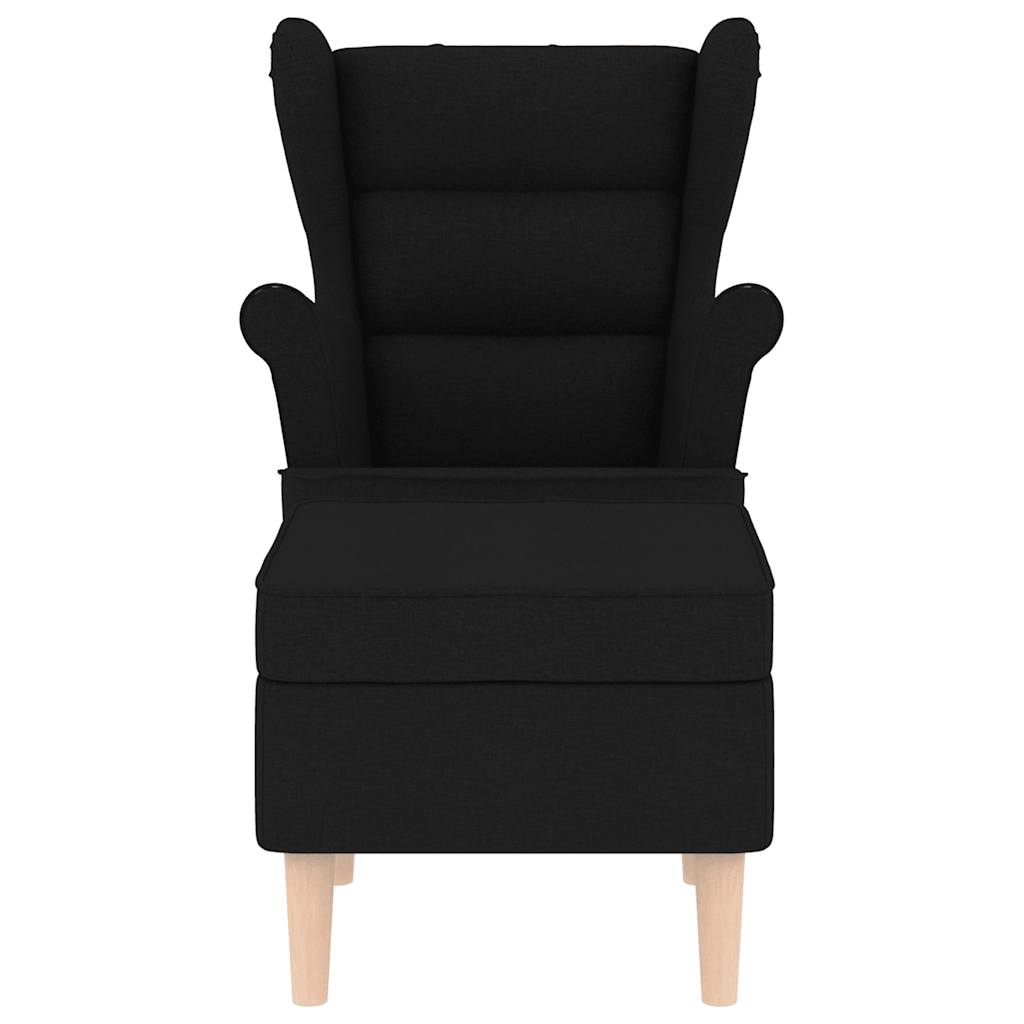 Fauteuil avec repose-pied Noir Tissu - XIOS