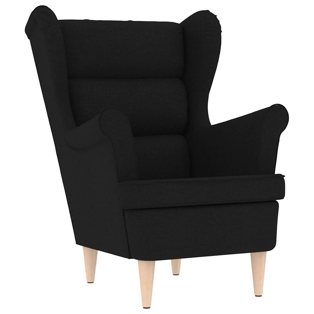 Fauteuil avec repose-pied Noir Tissu - XIOS