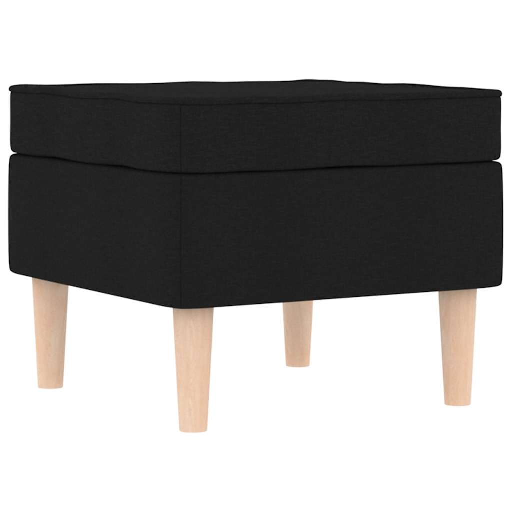 Fauteuil avec repose-pied Noir Tissu - XIOS