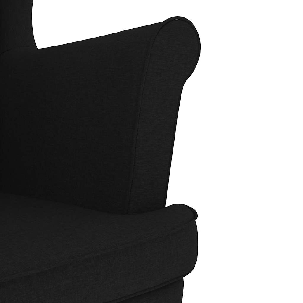 Fauteuil avec repose-pied Noir Tissu - XIOS