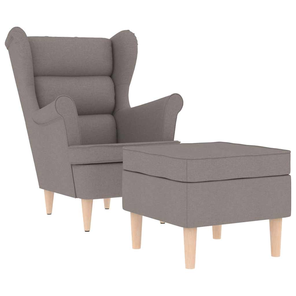 Fauteuil avec repose-pied Taupe Tissu - XIOS