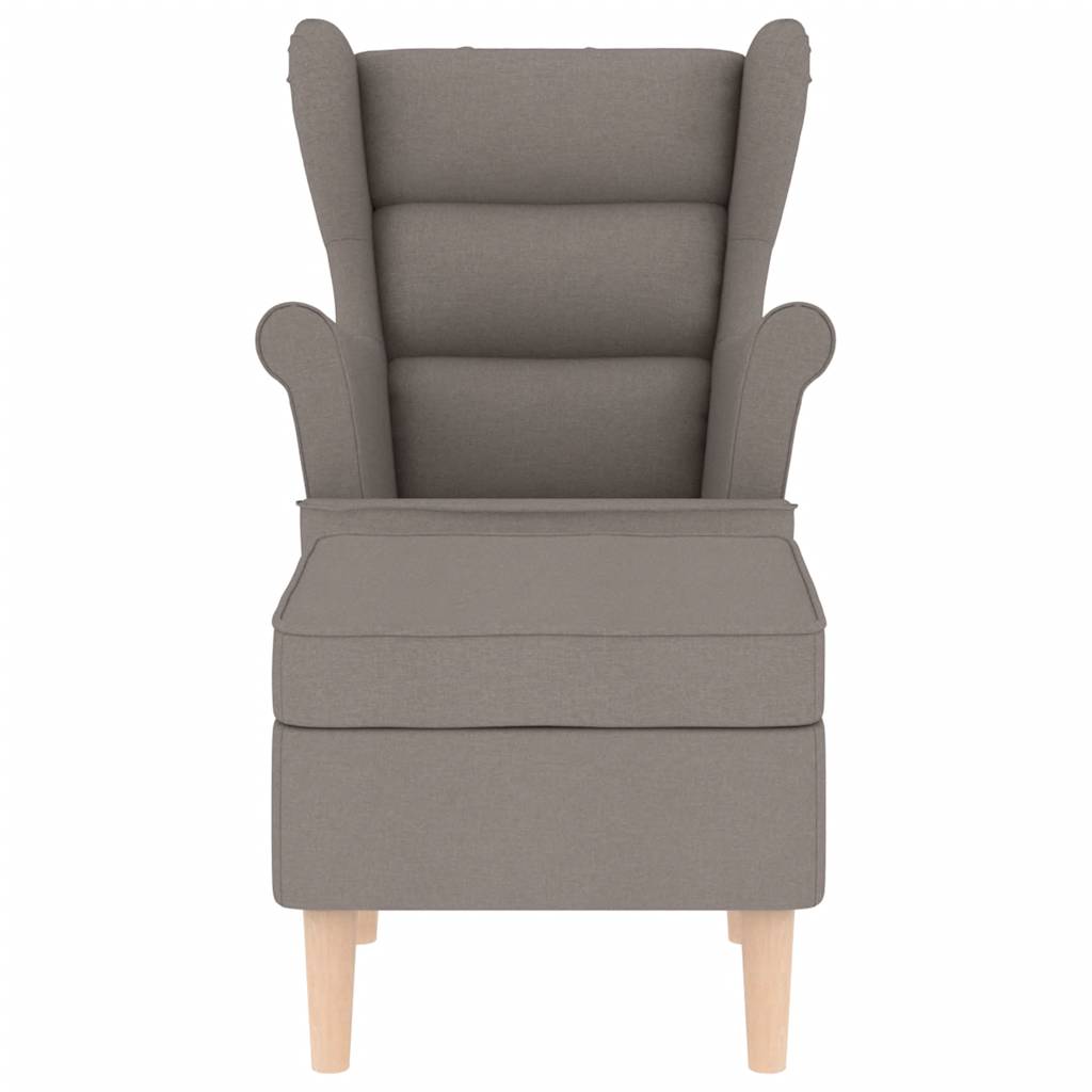 Fauteuil avec repose-pied Taupe Tissu - XIOS
