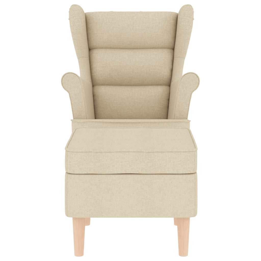 Fauteuil avec repose-pied Crème Tissu - XIOS