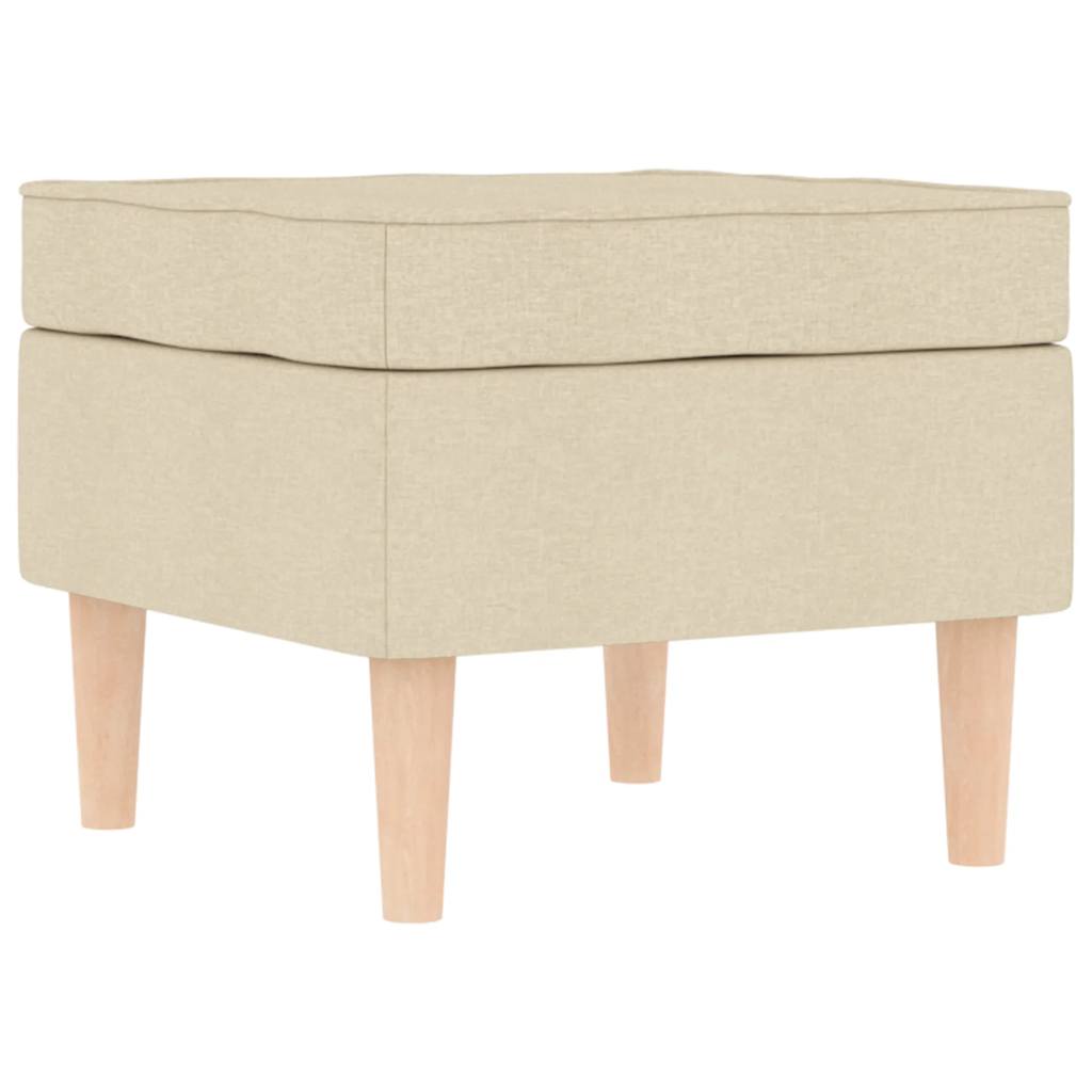 Fauteuil avec repose-pied Crème Tissu - XIOS