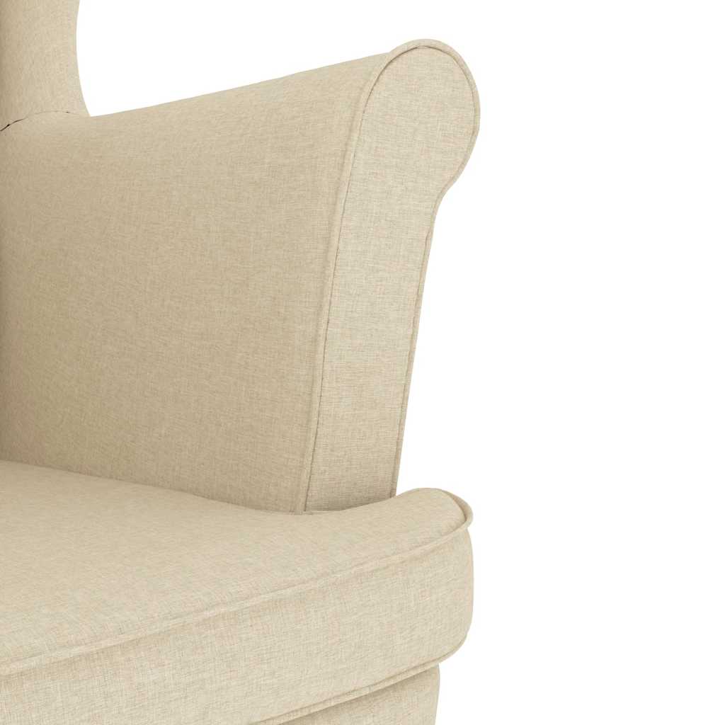 Fauteuil avec repose-pied Crème Tissu - XIOS