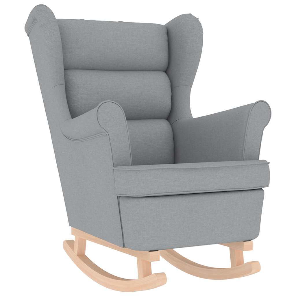 Chaise à bascule avec repose-pied Gris clair Tissu - XIOS