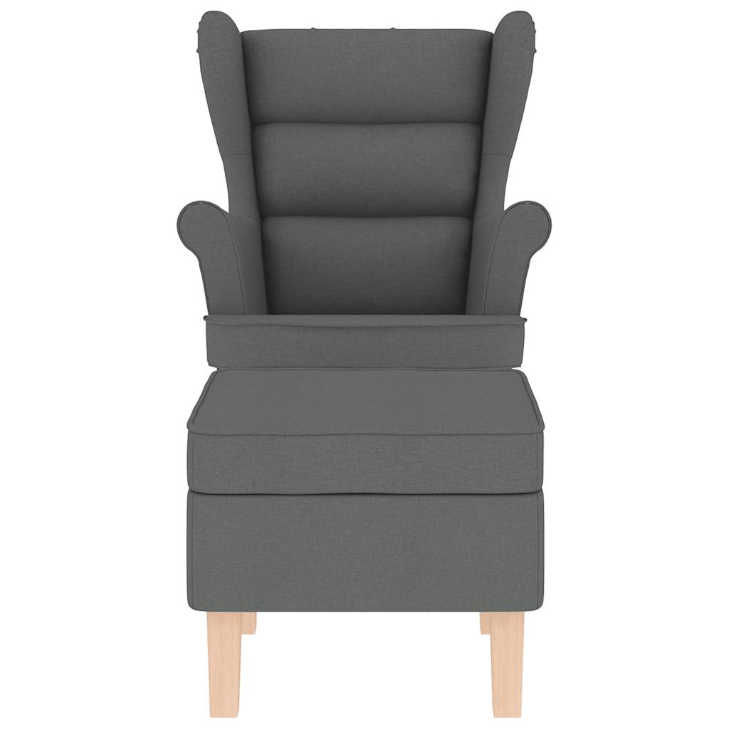 Chaise à bascule avec repose-pied Gris foncé Tissu - XIOS