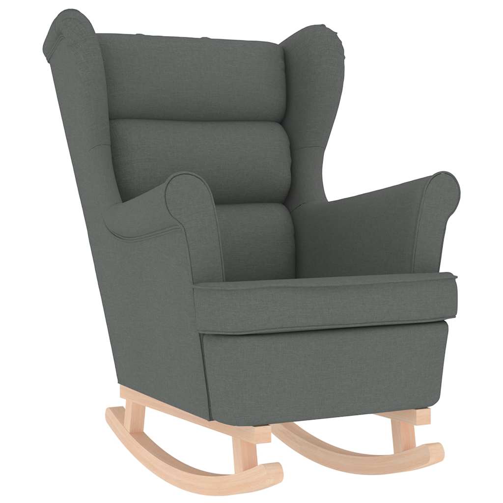 Chaise à bascule avec repose-pied Gris foncé Tissu - XIOS