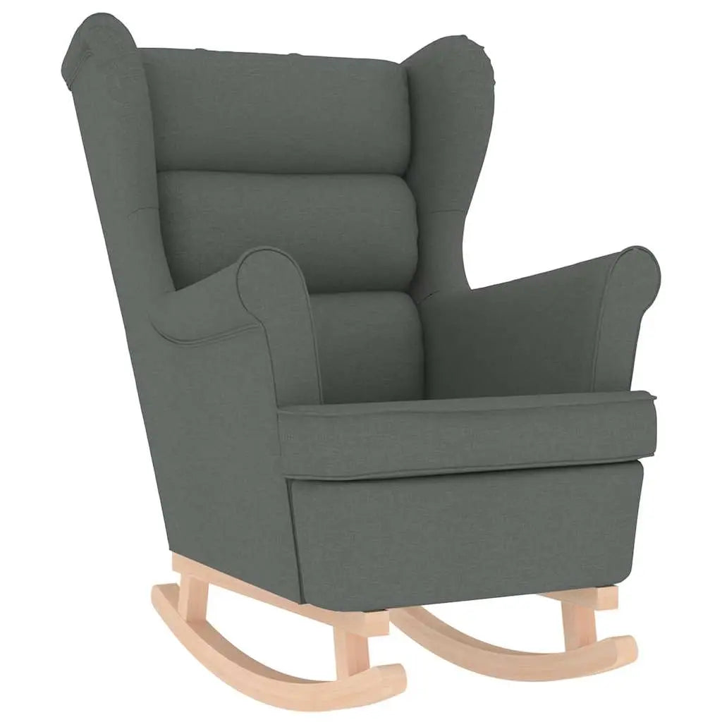 Chaise à bascule avec repose-pied Gris foncé Tissu - XIOS