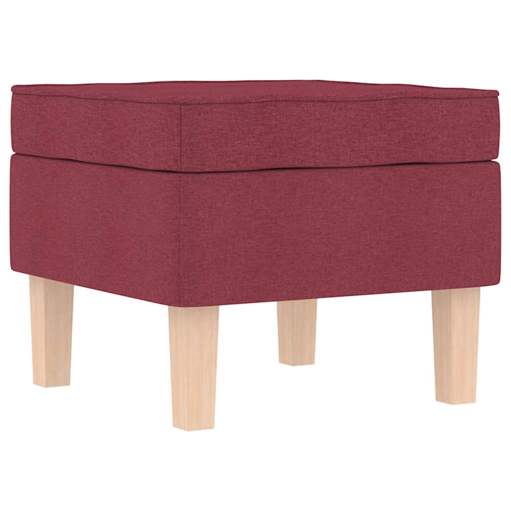 Chaise à bascule avec repose-pied Rouge bordeaux Tissu - XIOS