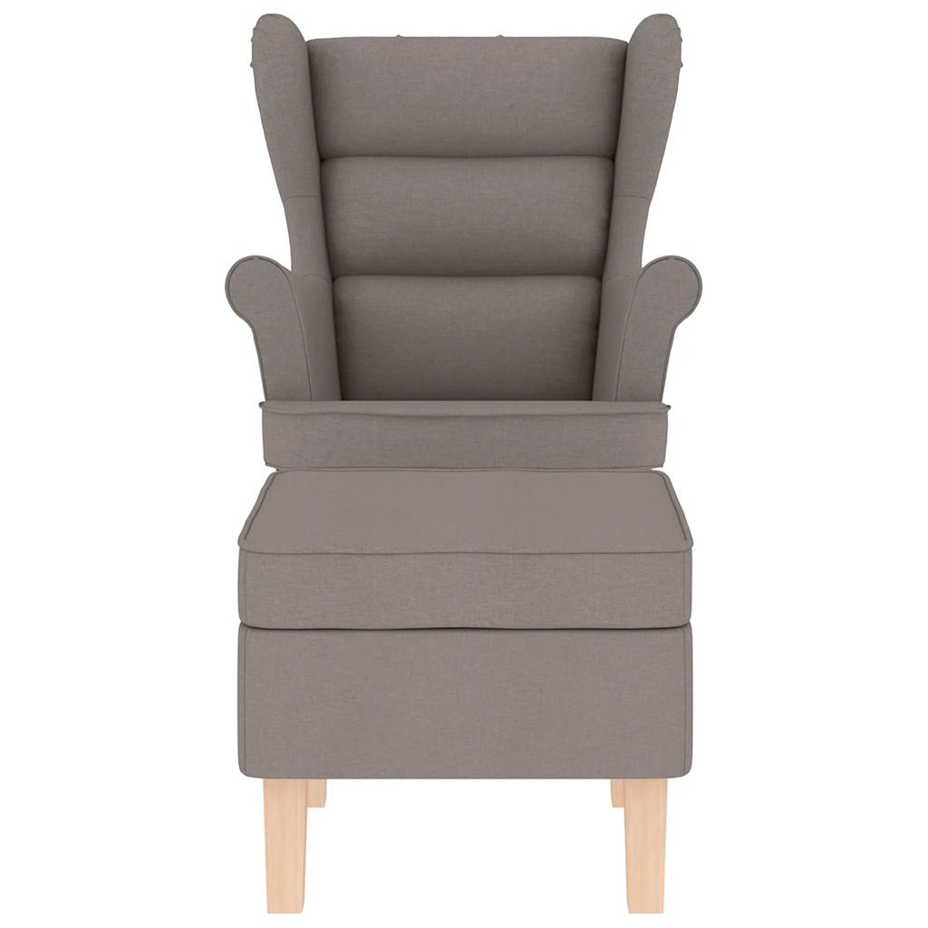 Chaise à bascule avec repose-pied Taupe Tissu - XIOS