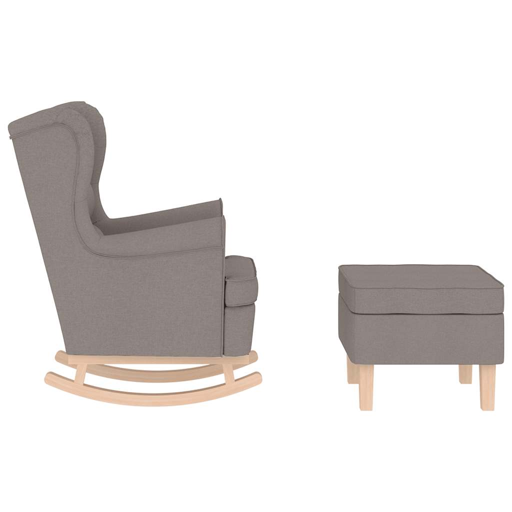 Chaise à bascule avec repose-pied Taupe Tissu - XIOS