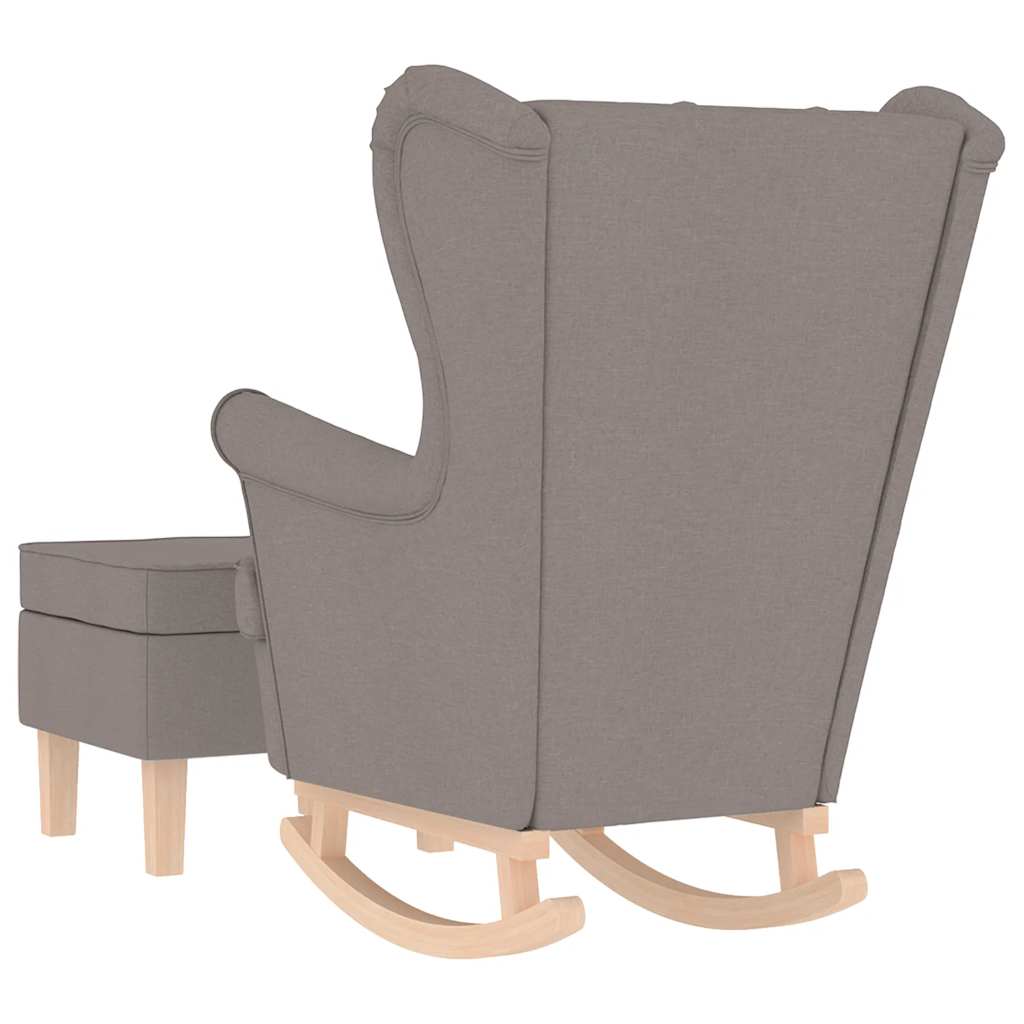 Chaise à bascule avec repose-pied Taupe Tissu - XIOS