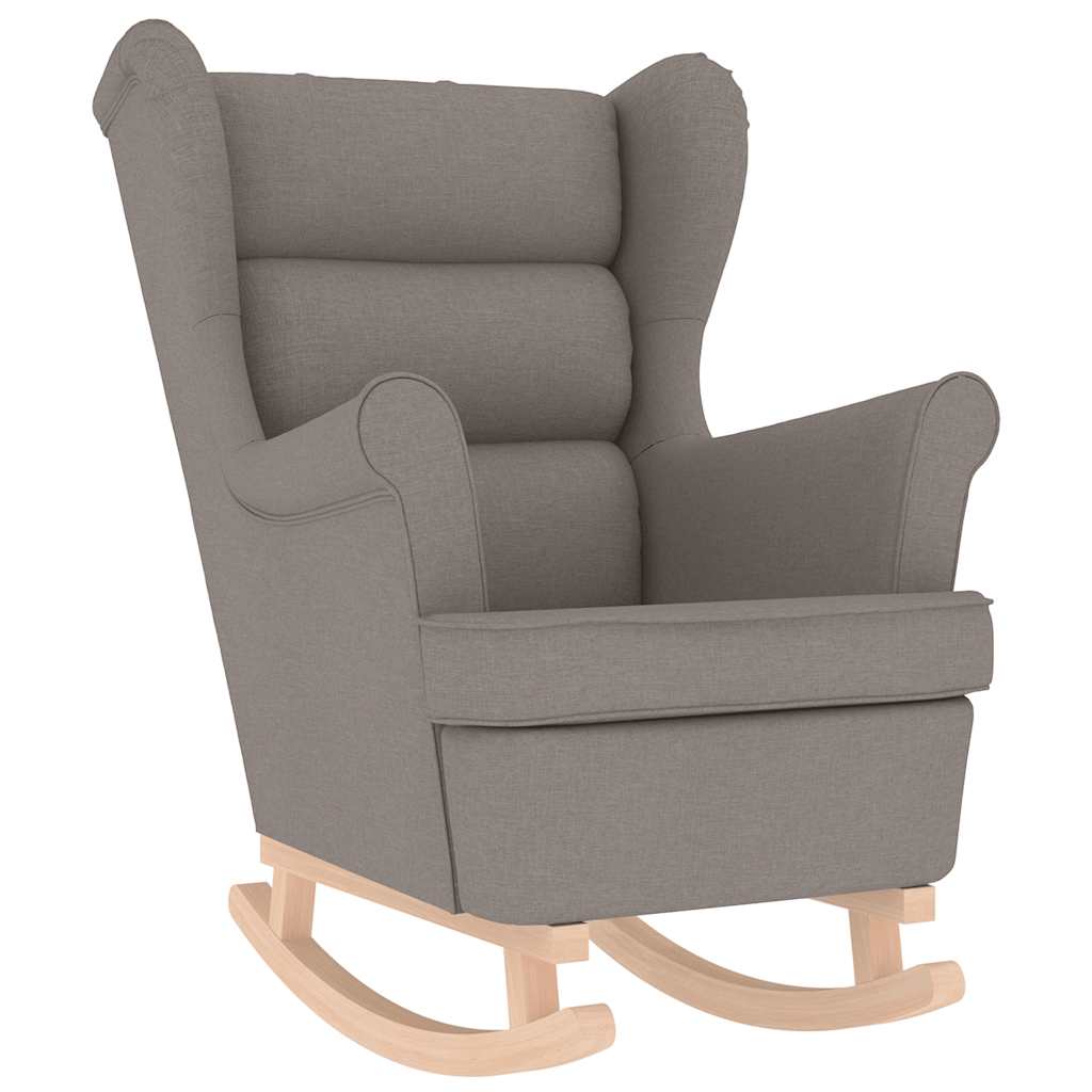 Chaise à bascule avec repose-pied Taupe Tissu - XIOS