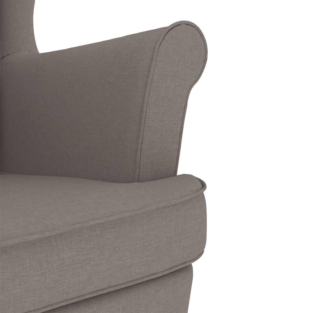 Chaise à bascule avec repose-pied Taupe Tissu - XIOS