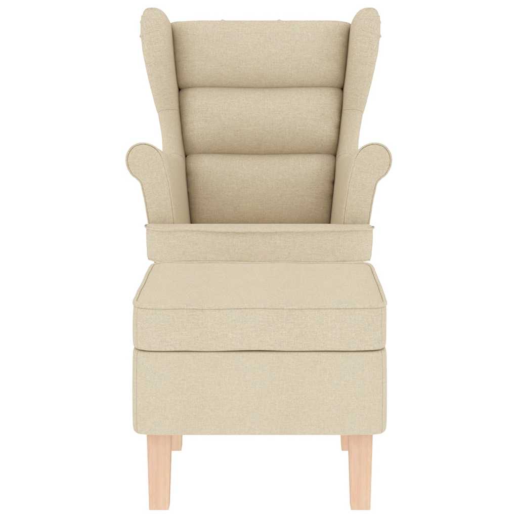 Chaise à bascule avec repose-pied Crème Tissu - XIOS