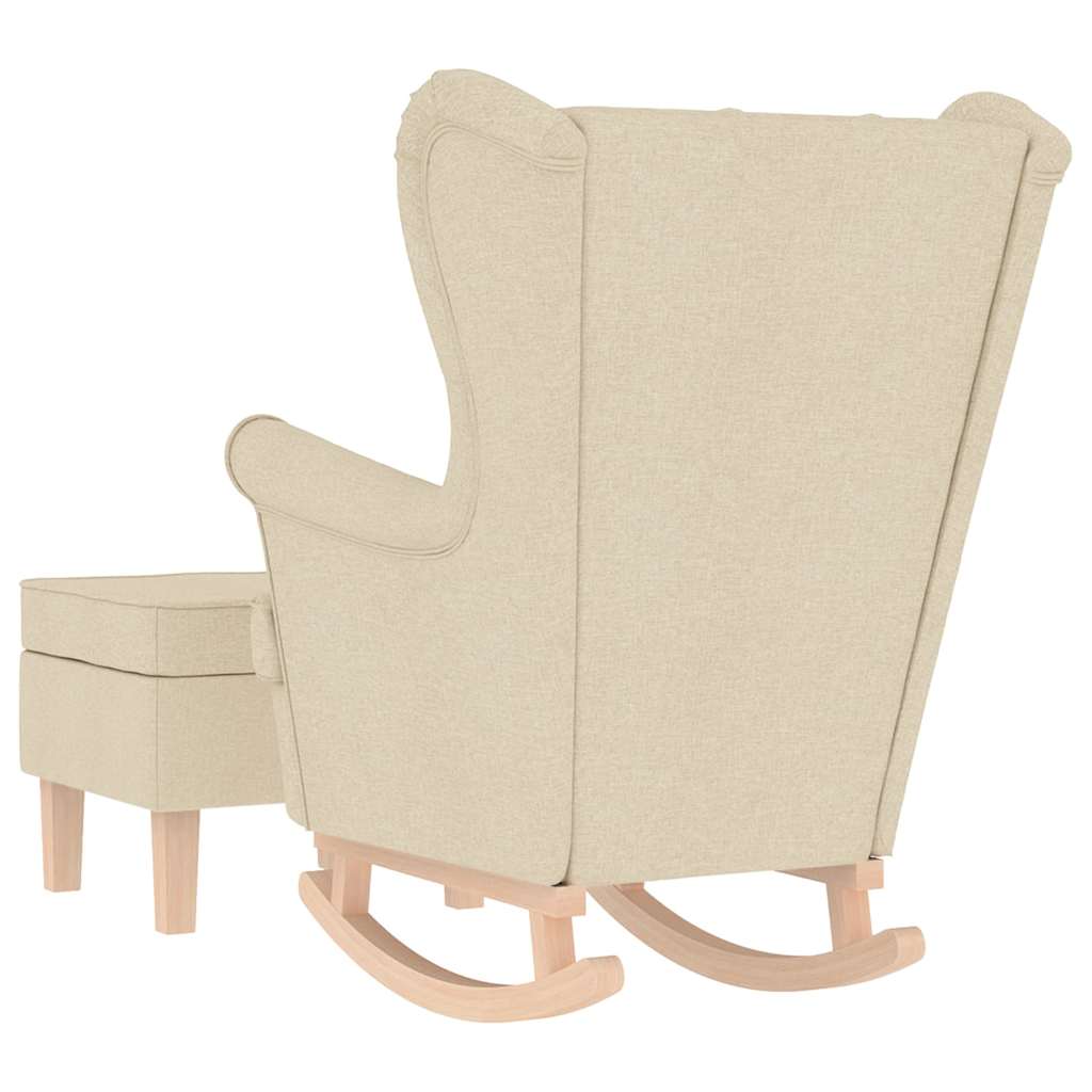 Chaise à bascule avec repose-pied Crème Tissu - XIOS