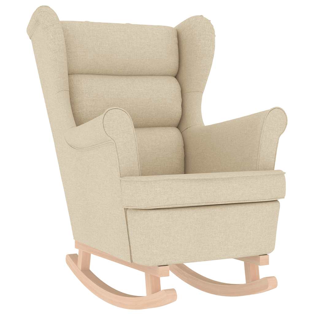 Chaise à bascule avec repose-pied Crème Tissu - XIOS