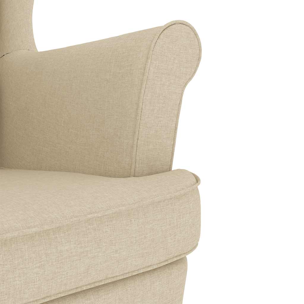Chaise à bascule avec repose-pied Crème Tissu - XIOS