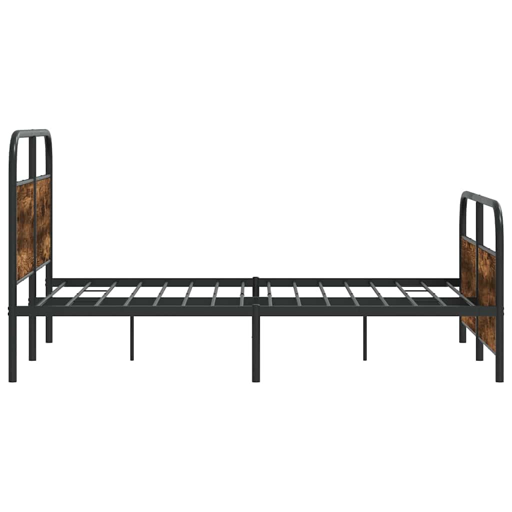 Cadre de lit en métal sans matelas chêne fumé 140x200 cm - XIOS