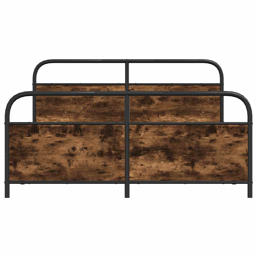 Cadre de lit en métal sans matelas chêne fumé 160x200 cm - XIOS