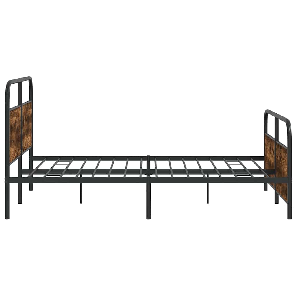 Cadre de lit en métal sans matelas chêne fumé 160x200 cm - XIOS