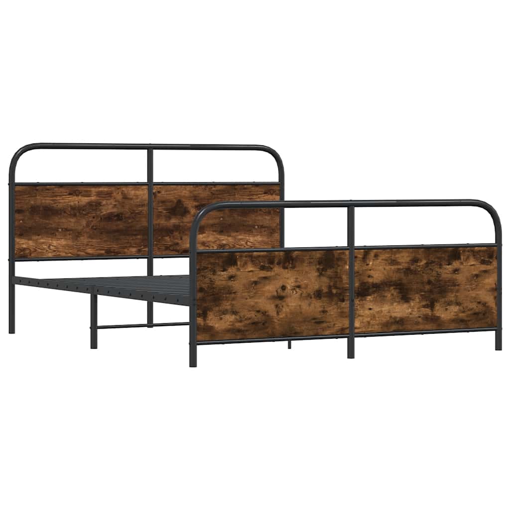 Cadre de lit en métal sans matelas chêne fumé 180x200 cm - XIOS