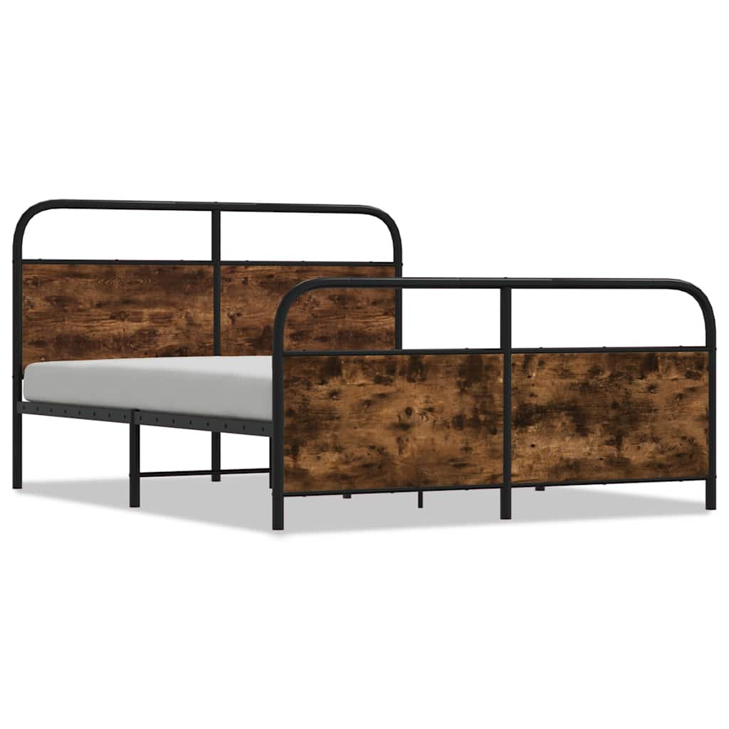 Cadre de lit en métal sans matelas chêne fumé 183x213 cm - XIOS