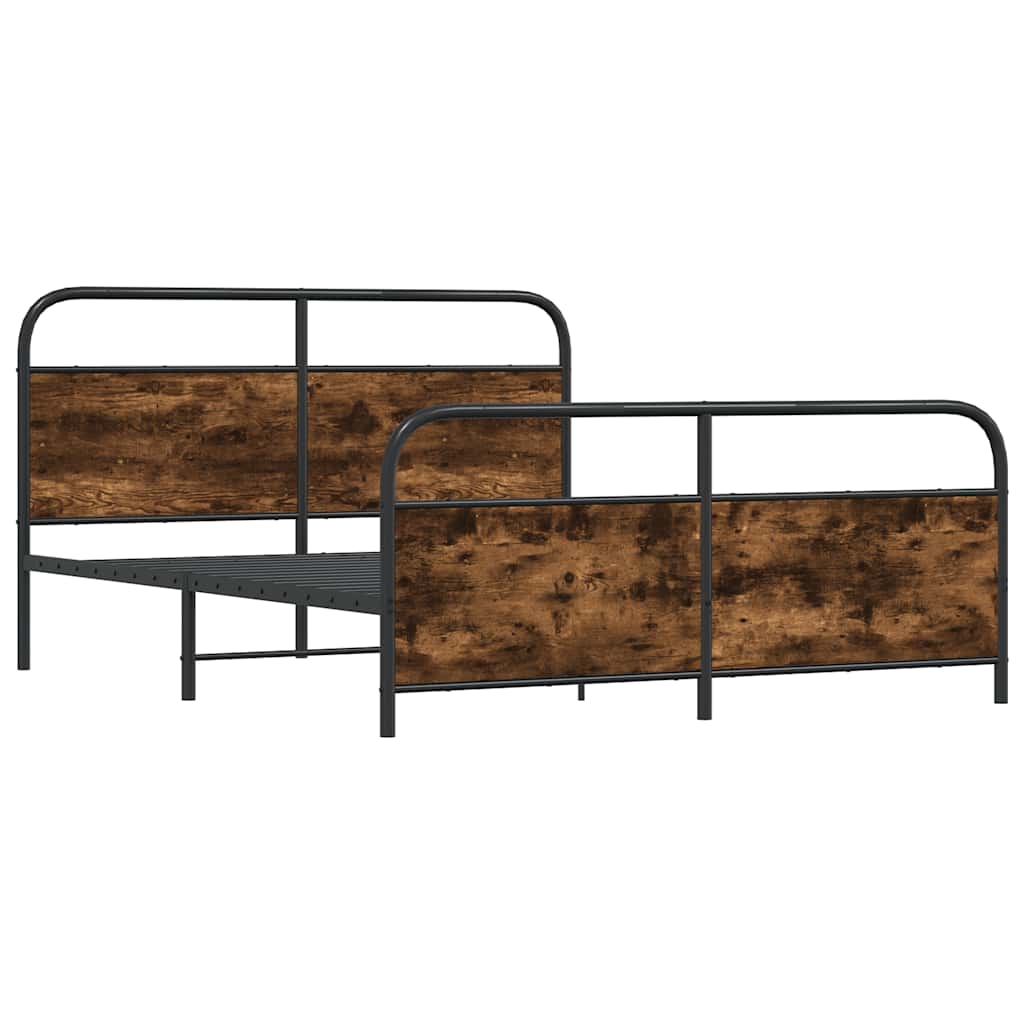 Cadre de lit en métal sans matelas chêne fumé 183x213 cm - XIOS