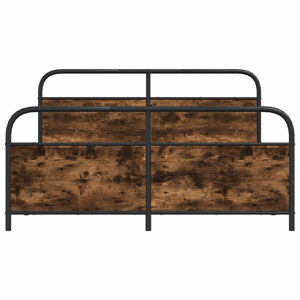 Cadre de lit en métal sans matelas chêne fumé 193x203 cm - XIOS